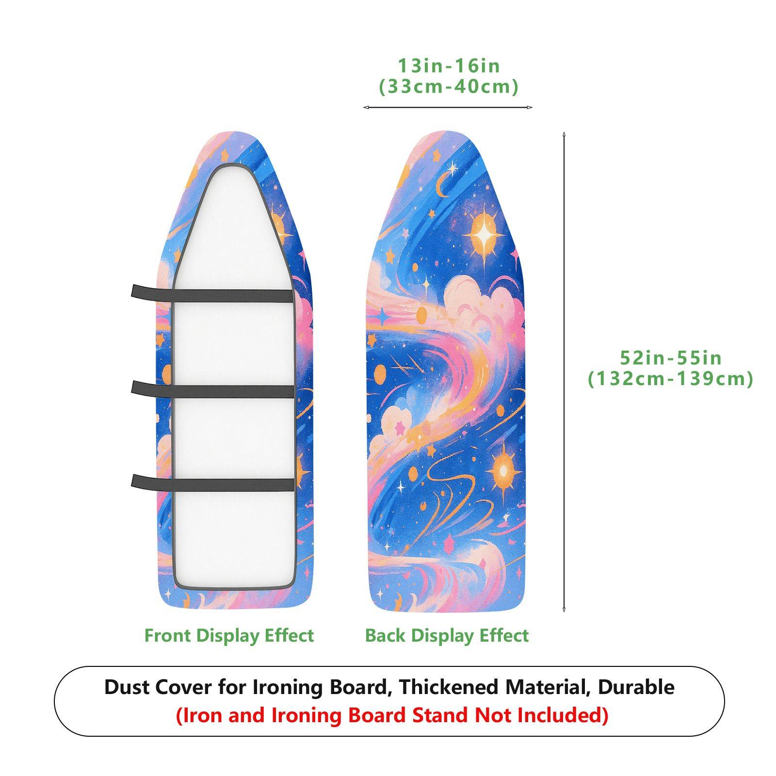 1-Piece Galaxy Stars Clouds  Ironing Board Cover, Universal Size, Without Board