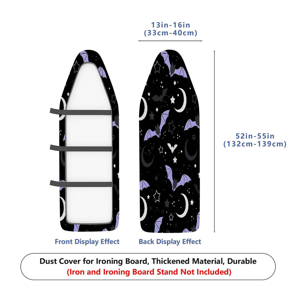 1-Piece Night Black Bat Moon Star  Ironing Board Cover, Universal Size, Without Board