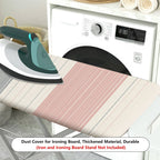 1-Piece Striped Pink Grey White  Ironing Board Cover, Universal Size, Without Board