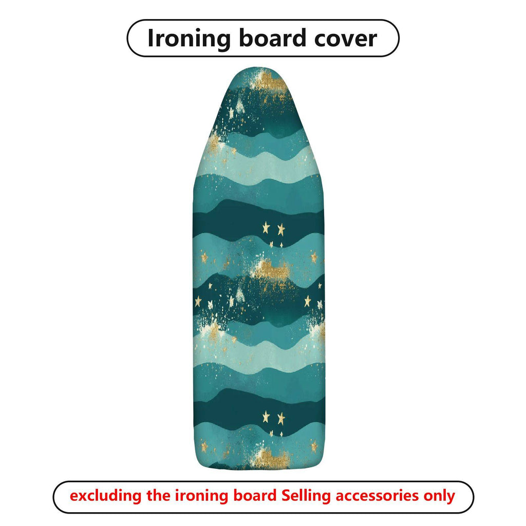 1-Piece Starry Blue Gold Wave  Ironing Board Cover, Universal Size, Without Board