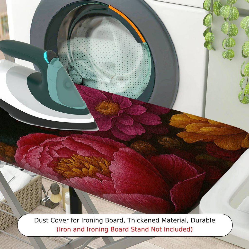 1-Piece Black Cat Floral Art  Ironing Board Cover, Universal Size, Without Board