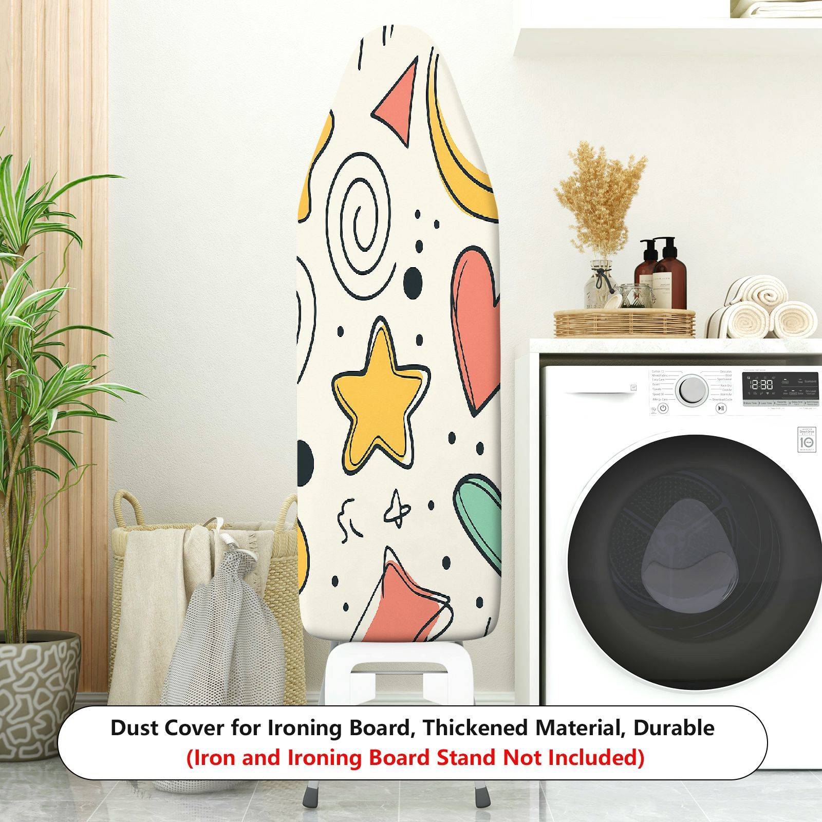 1-Piece Star Heart Swirl  Ironing Board Cover, Universal Size, Without Board