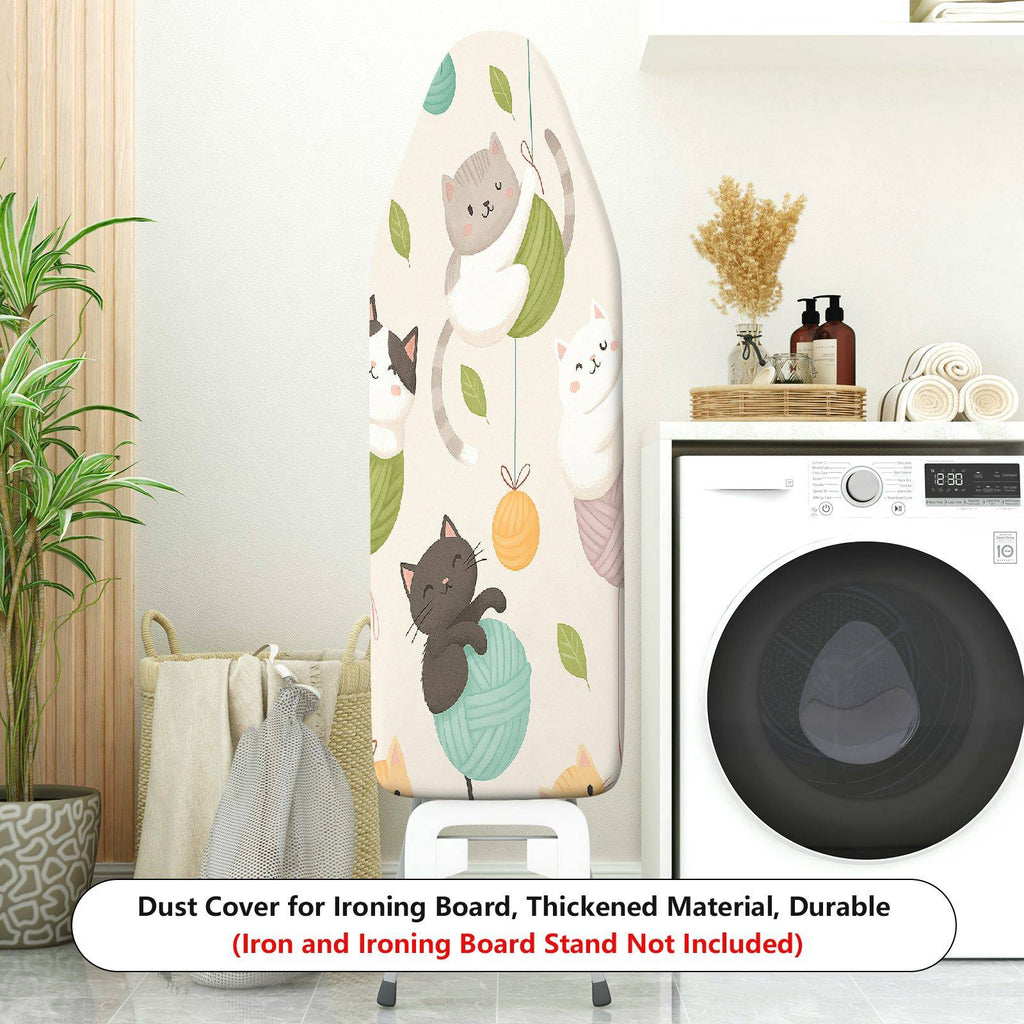1-Piece Cat Yarn Playful  Ironing Board Cover, Universal Size, Without Board