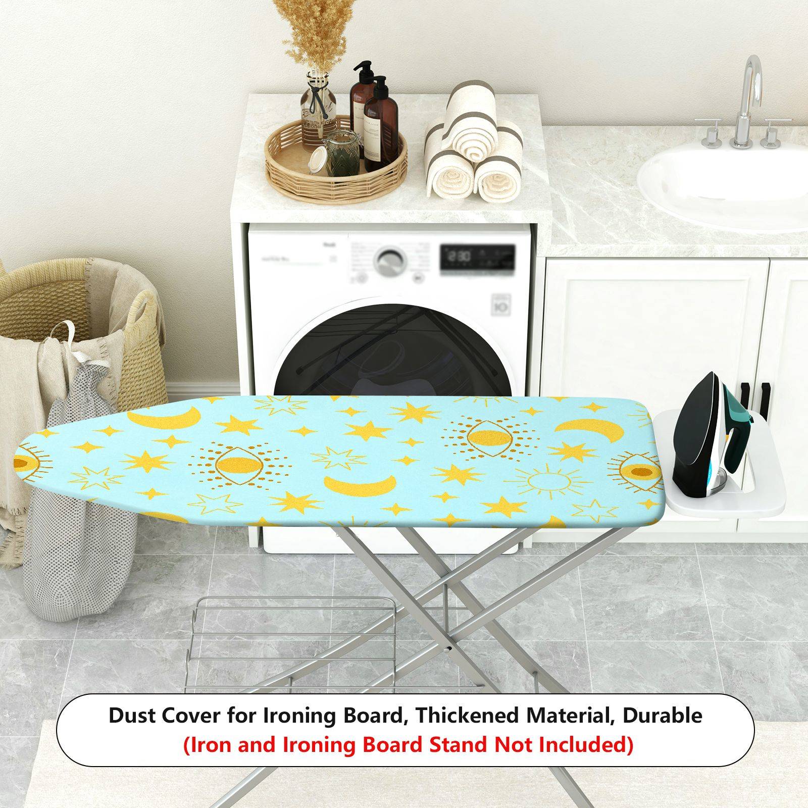 1-Piece Stars Moon Sun  Ironing Board Cover, Universal Size, Without Board