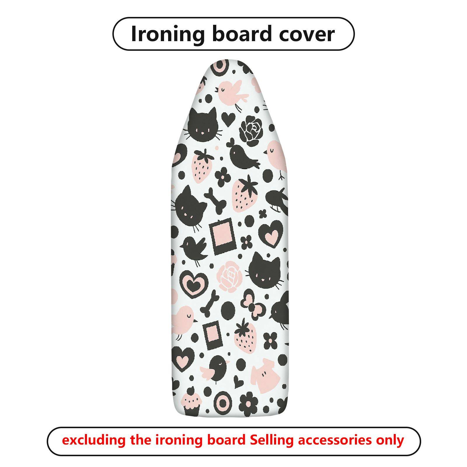 1-Piece Cat Bird Flower  Ironing Board Cover, Universal Size, Without Board