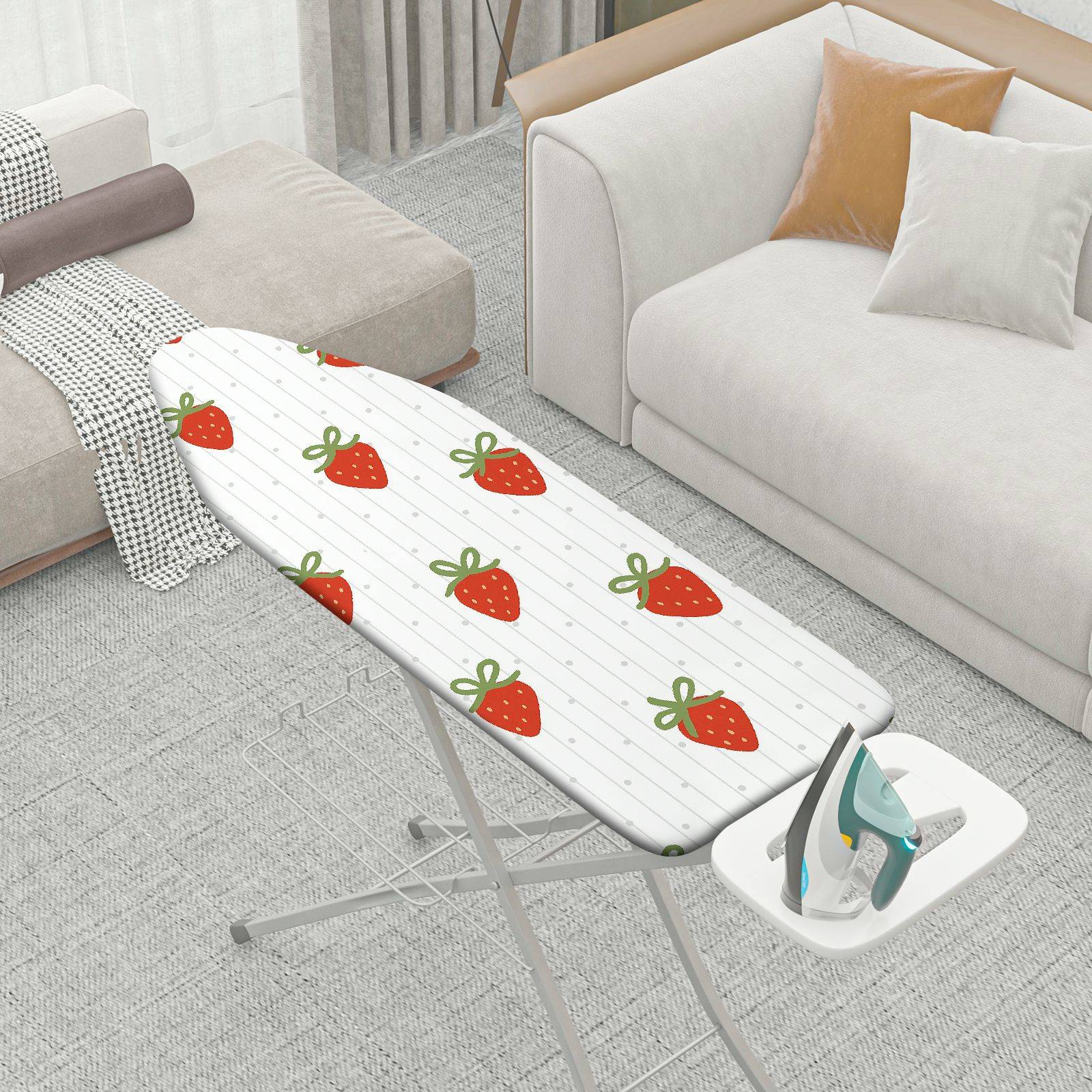 1-Piece Strawberry Pattern Cute Fresh Style  Ironing Board Cover, Universal Size, Without Board