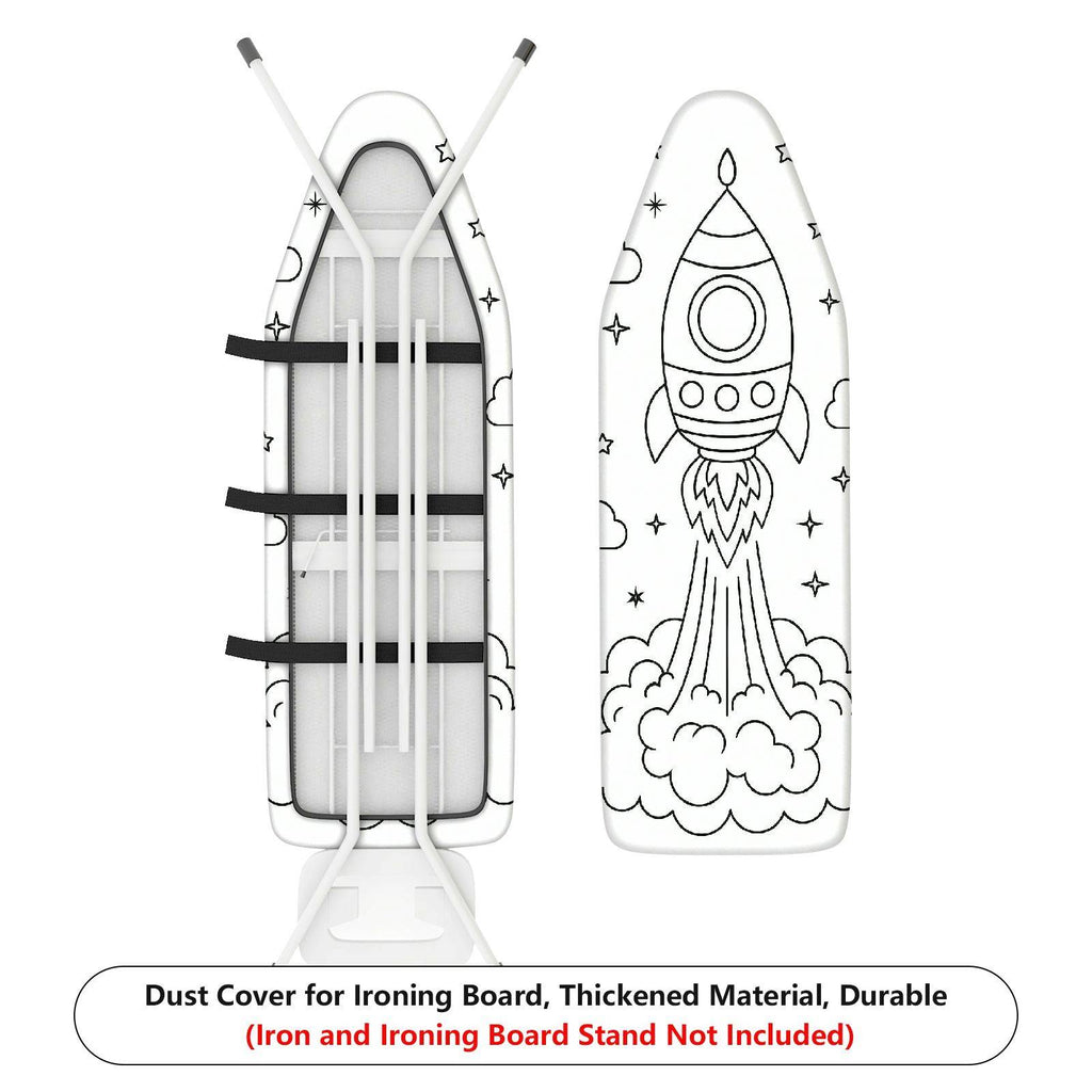 1-Piece Rocket Space Stars  Ironing Board Cover, Universal Size, Without Board