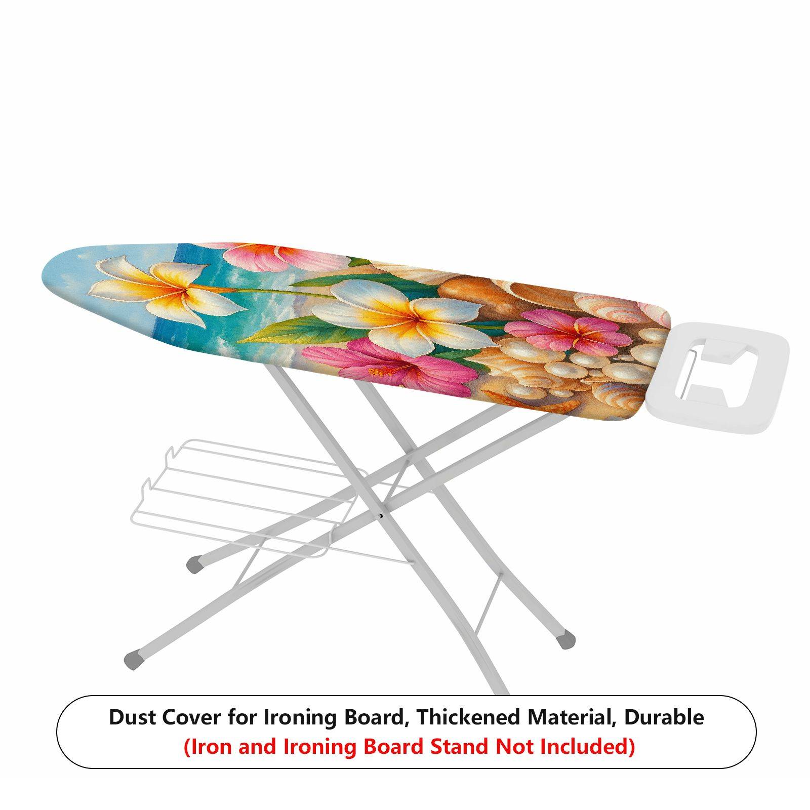 1-Piece Tropical Beach Floral Shell  Ironing Board Cover, Universal Size, Without Board