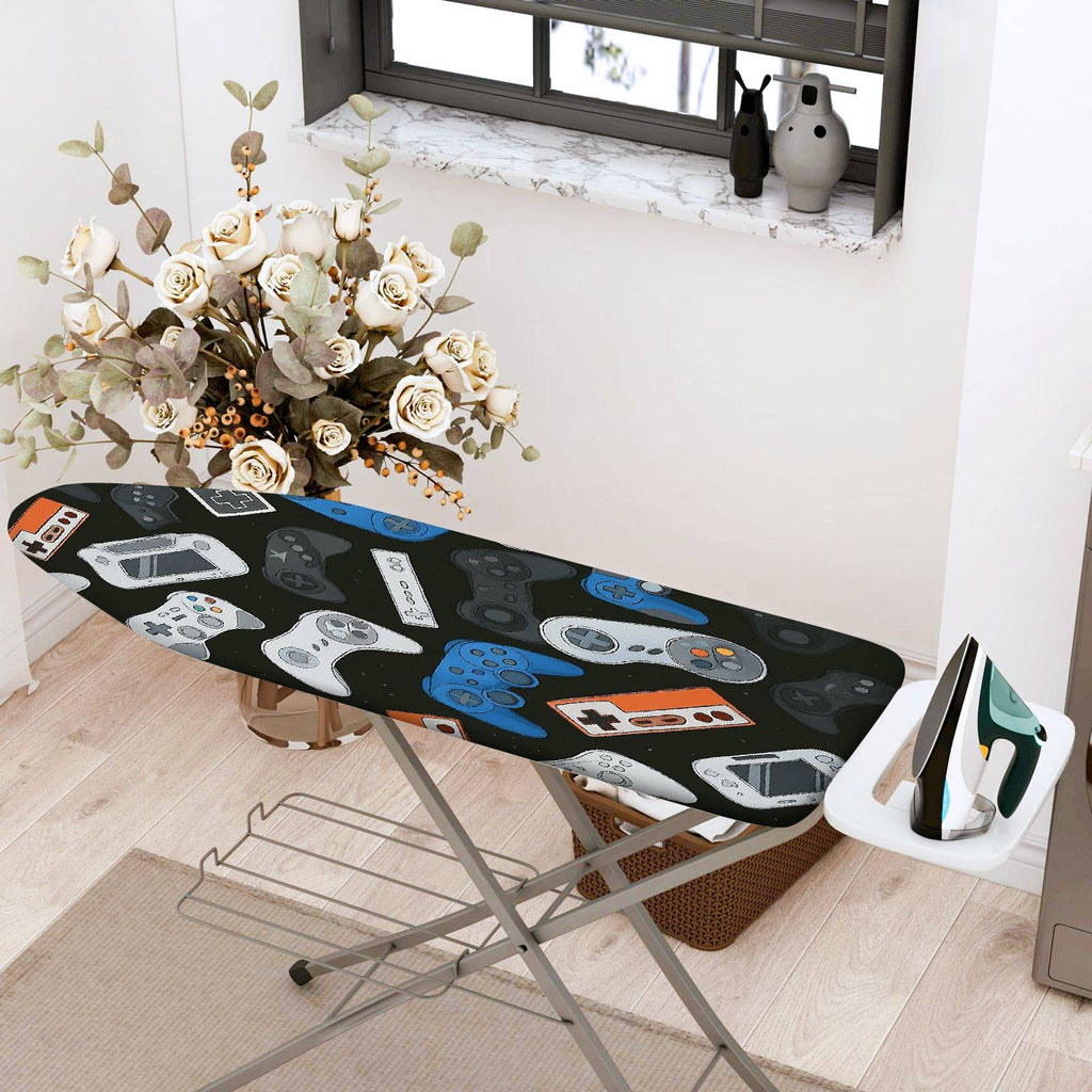 1-Piece Retro Game Controller Black  Ironing Board Cover, Universal Size, Without Board