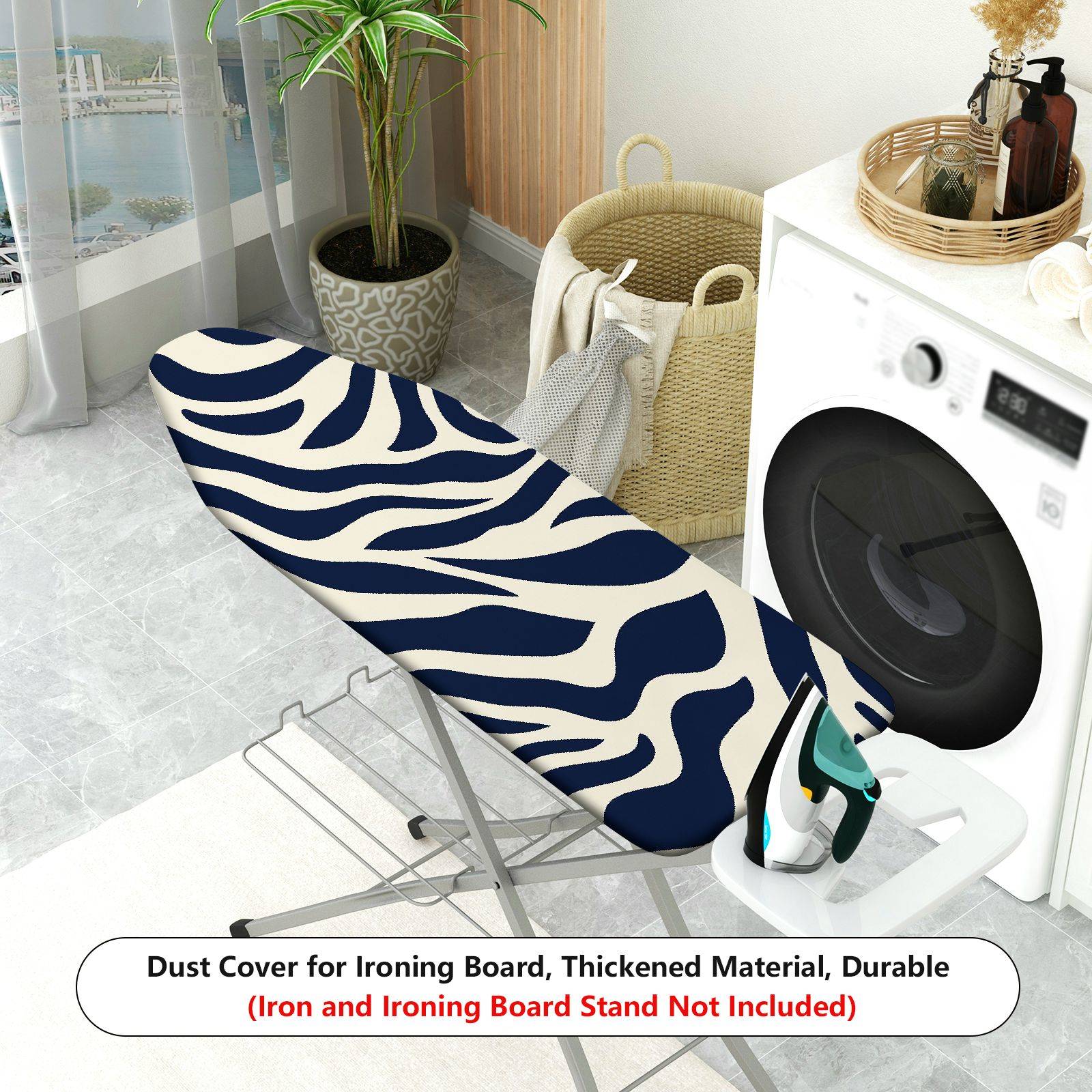 1-Piece Zebra Pattern Striped Chic  Ironing Board Cover, Universal Size, Without Board
