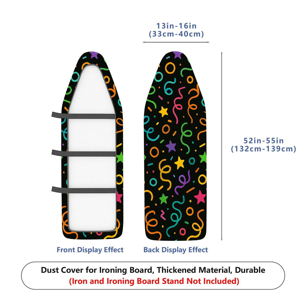 1-Piece Colorful Stars Confetti Party  Ironing Board Cover, Universal Size, Without Board