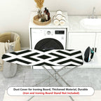 1-Piece Geometric Diamond Pattern Black and White  Ironing Board Cover, Universal Size, Without Board
