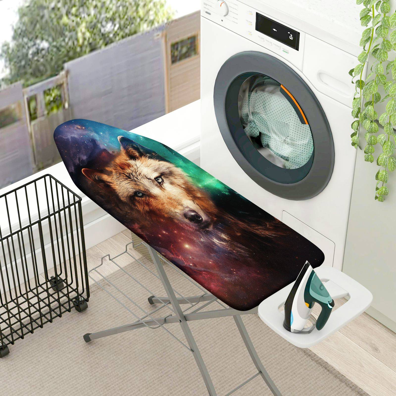 1-Piece Wolves Galaxy Stars  Ironing Board Cover, Universal Size, Without Board