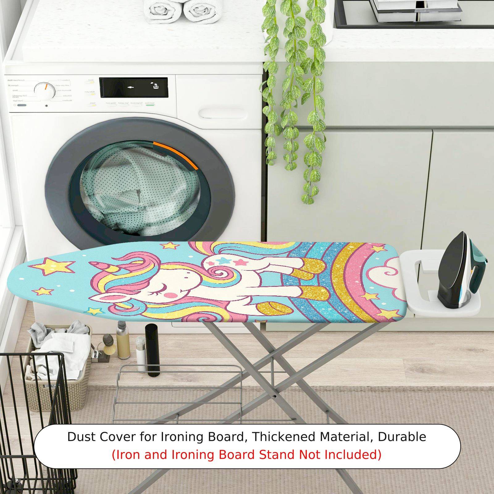 1-Piece Unicorn Rainbow Star  Ironing Board Cover, Universal Size, Without Board