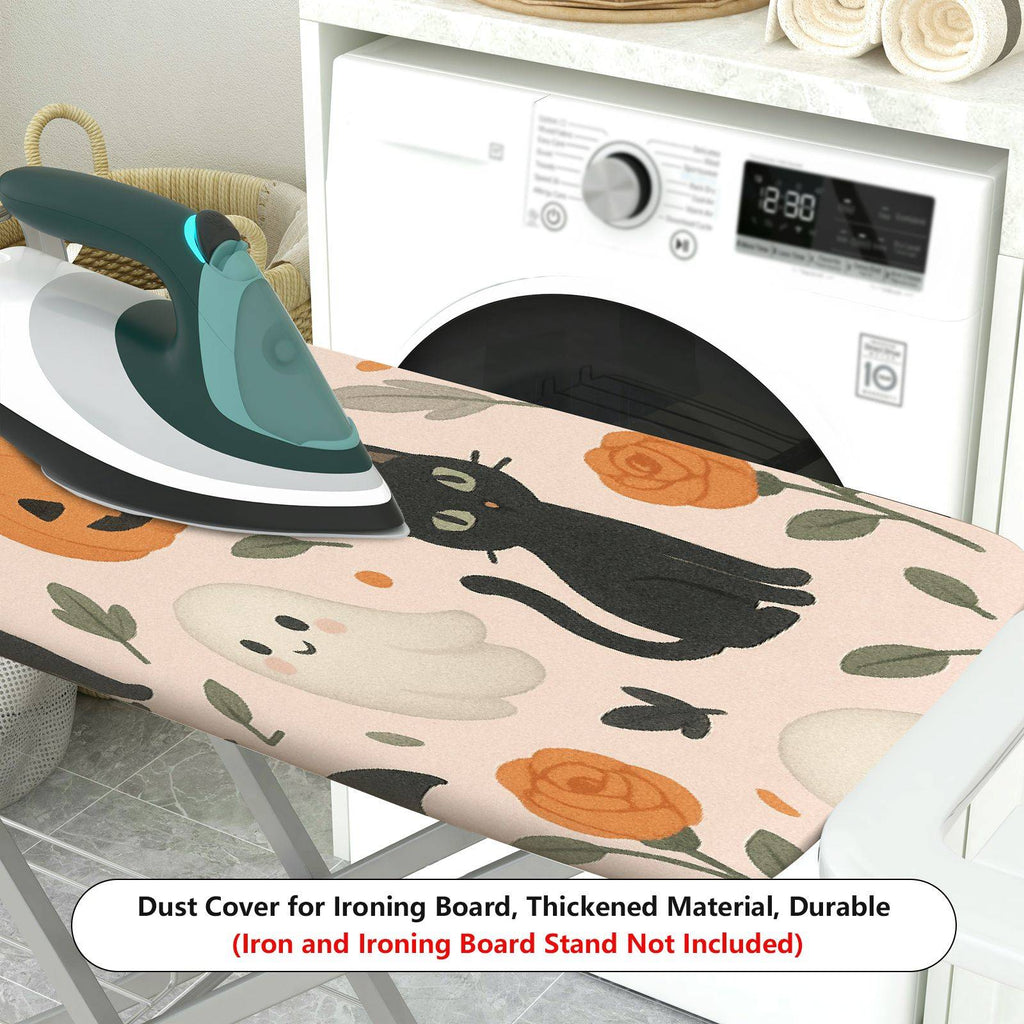 1-Piece Halloween Black Cat Pumpkin Ghost  Ironing Board Cover, Universal Size, Without Board