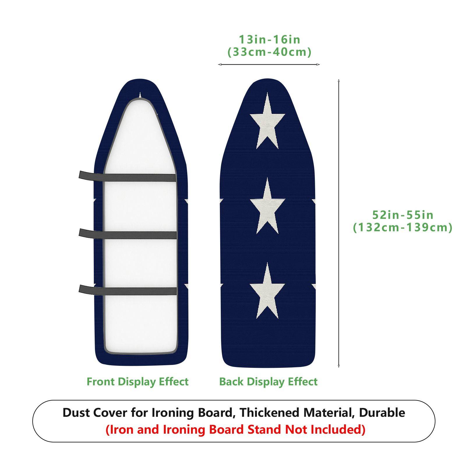 1-Piece Star Pattern Blue White  Ironing Board Cover, Universal Size, Without Board