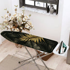 1-Piece Tropical Leaf Black Gold  Ironing Board Cover, Universal Size, Without Board
