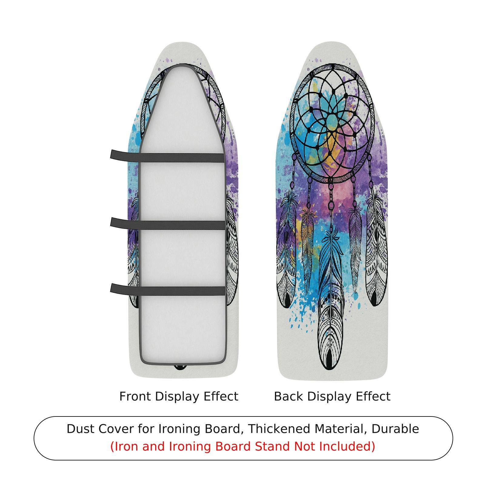 1-Piece Dreamcatcher Colorful Feather Pattern  Ironing Board Cover, Universal Size, Without Board