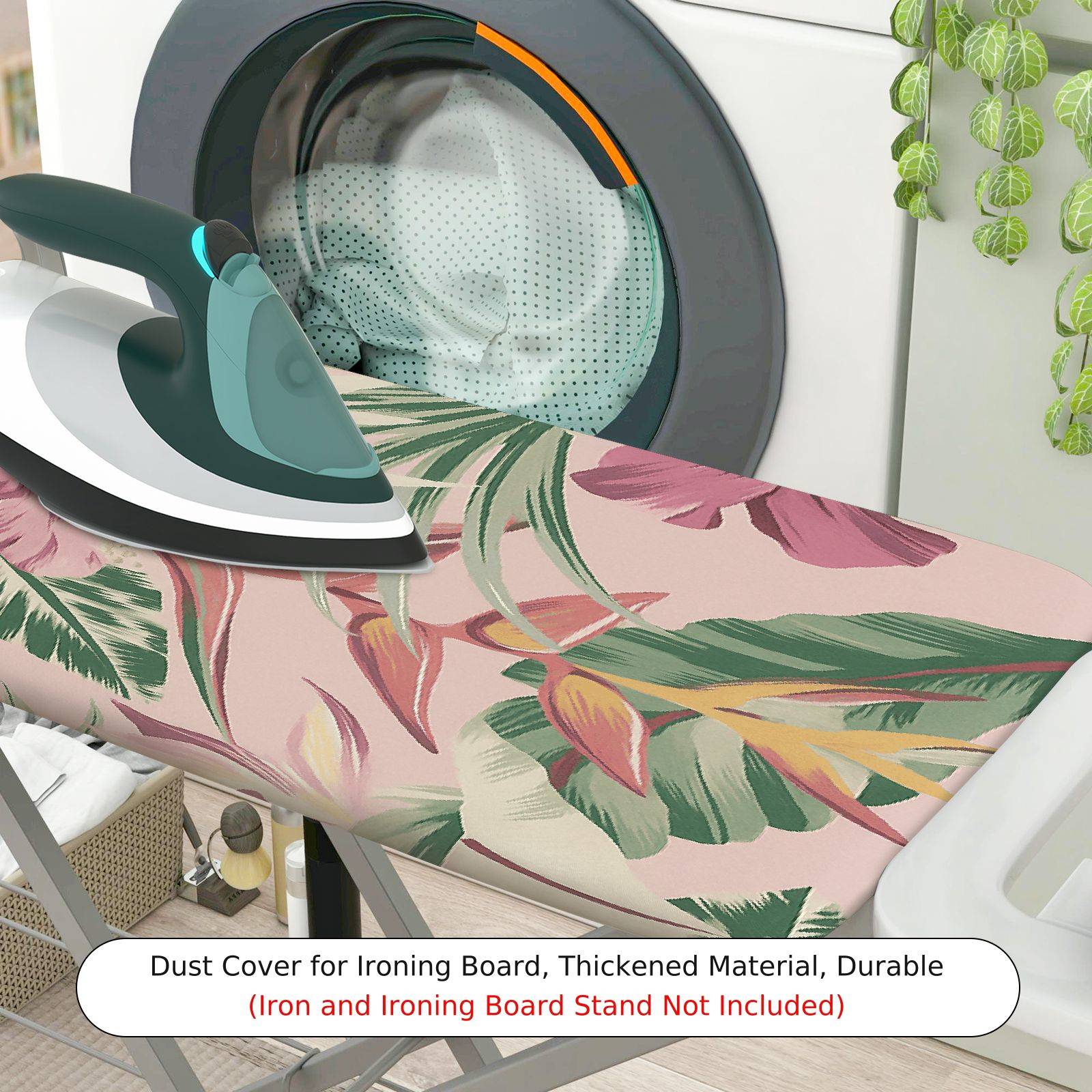 1-Piece Floral Leaf Pattern Tropical  Ironing Board Cover, Universal Size, Without Board
