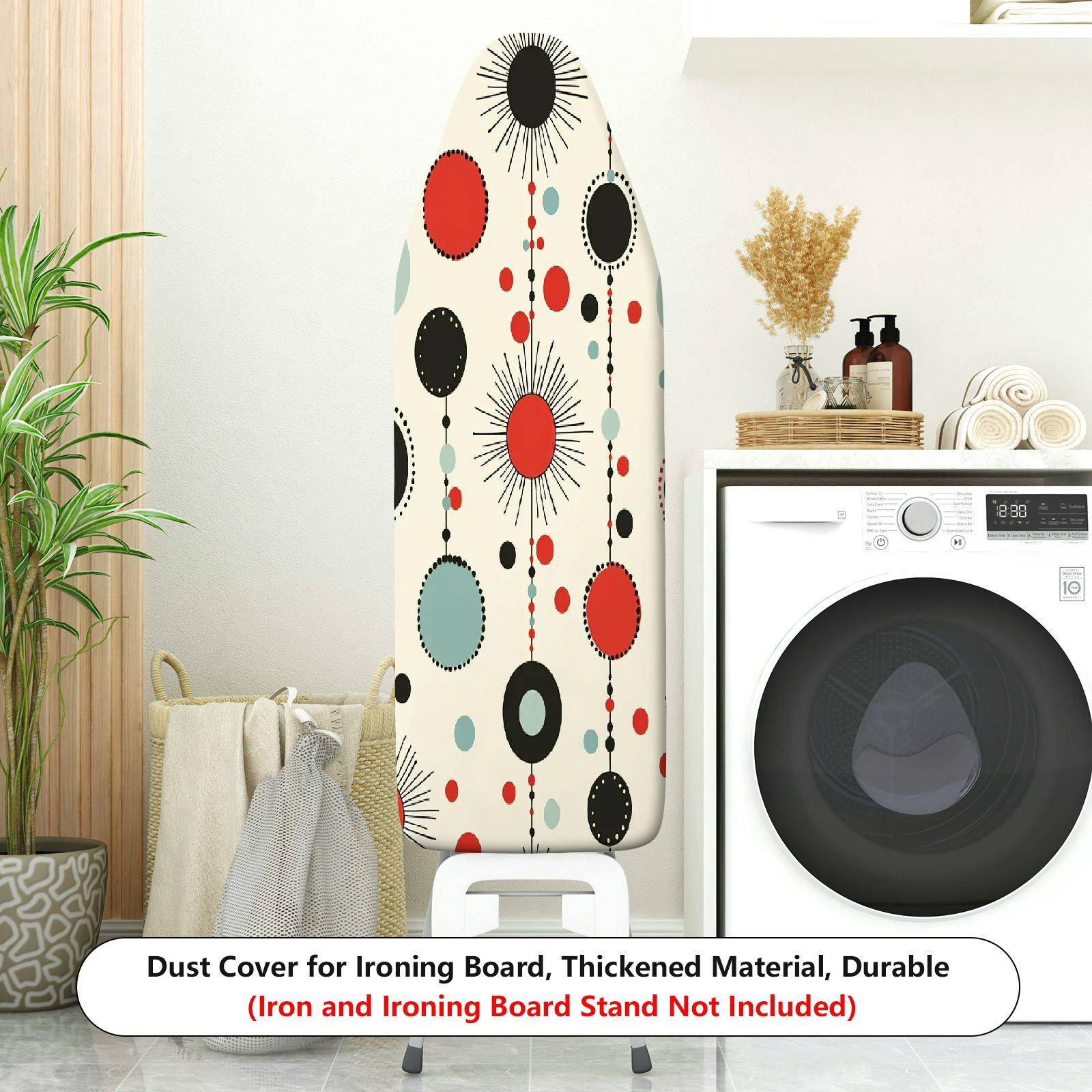 1-Piece Retro Modern Geometric Circles  Ironing Board Cover, Universal Size, Without Board