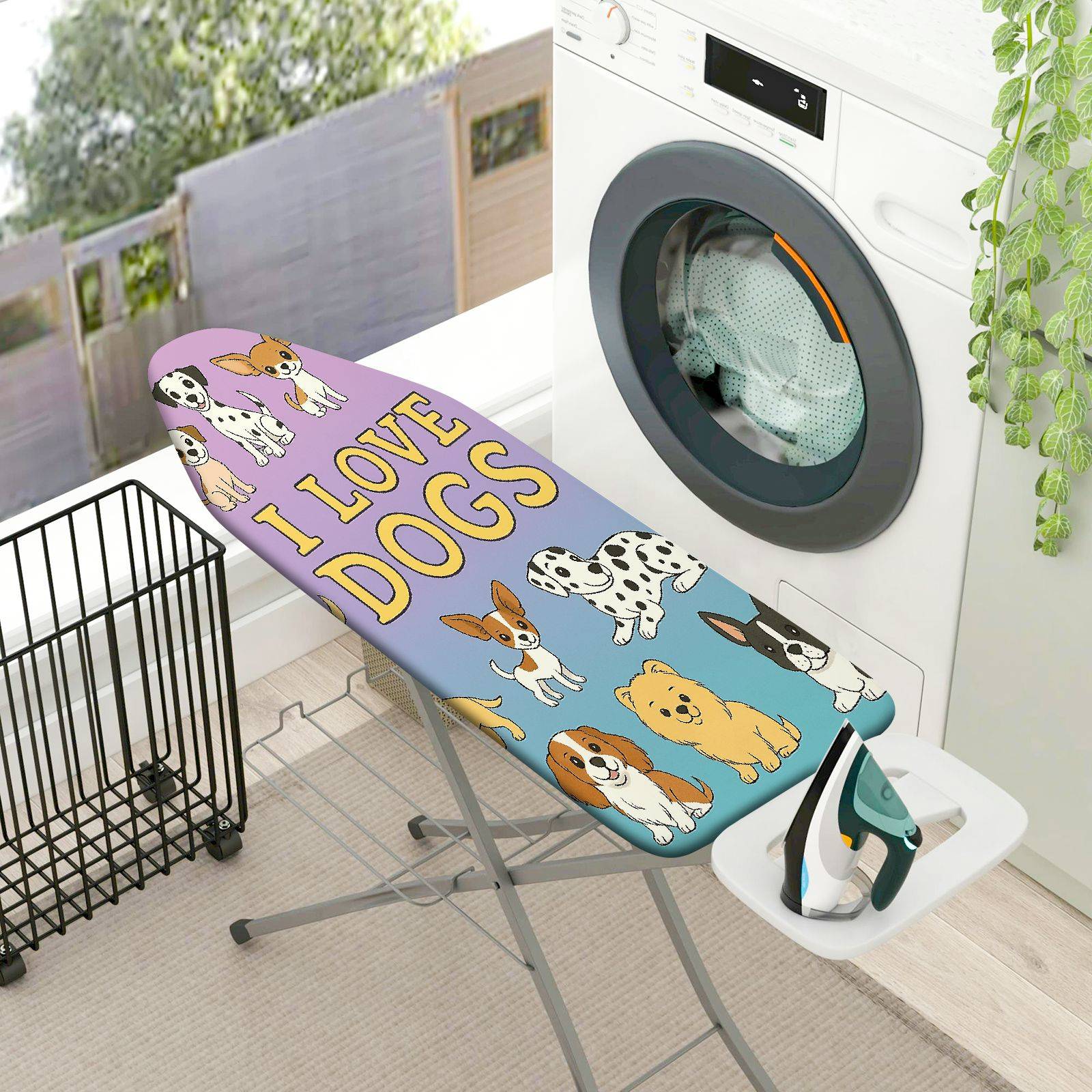 1-Piece Dog Love Pattern  Ironing Board Cover, Universal Size, Without Board