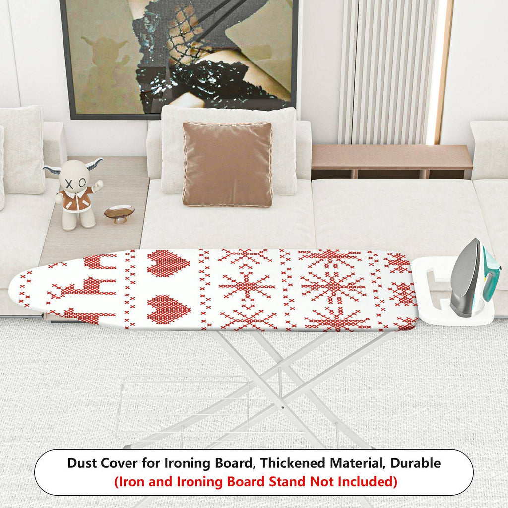 1-Piece Christmas Nordic Deer Heart  Ironing Board Cover, Universal Size, Without Board