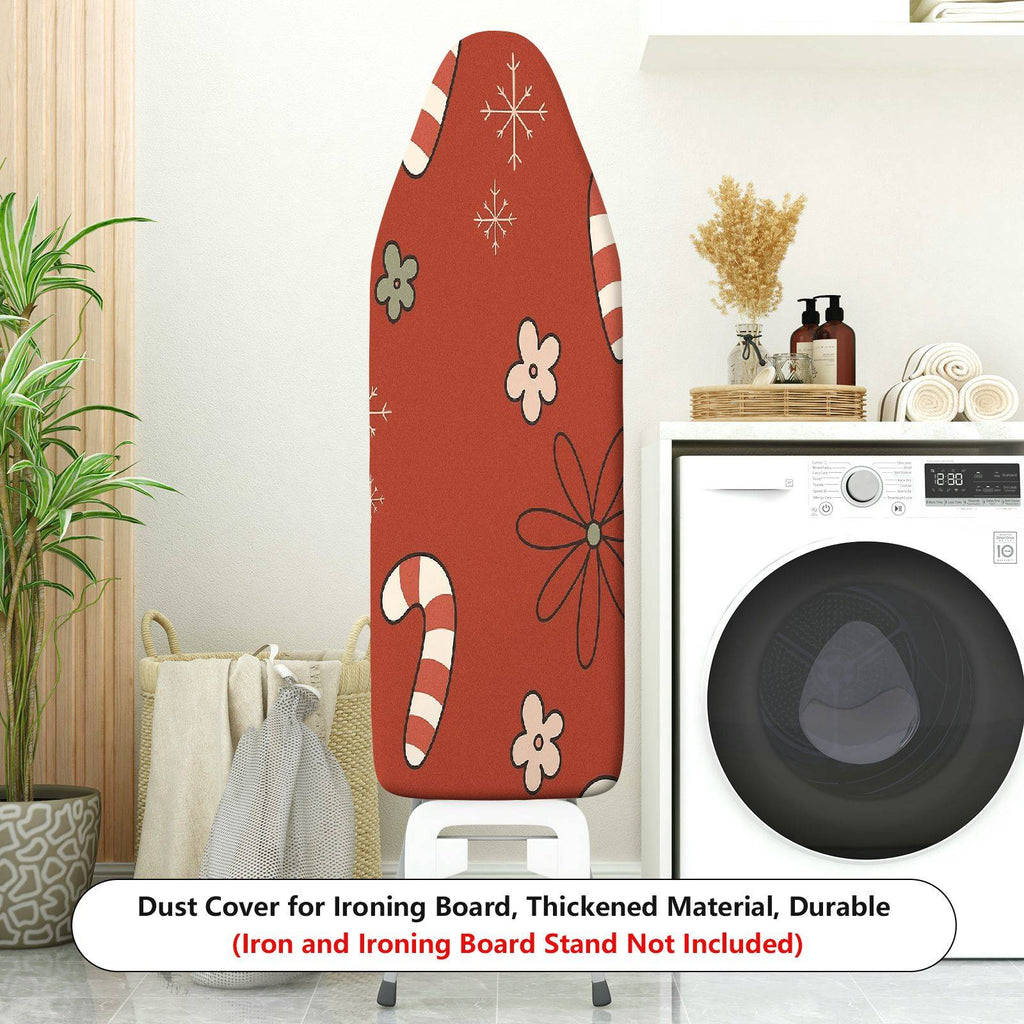 1-Piece Christmas Snowflake Candy Cane Flower  Ironing Board Cover, Universal Size, Without Board