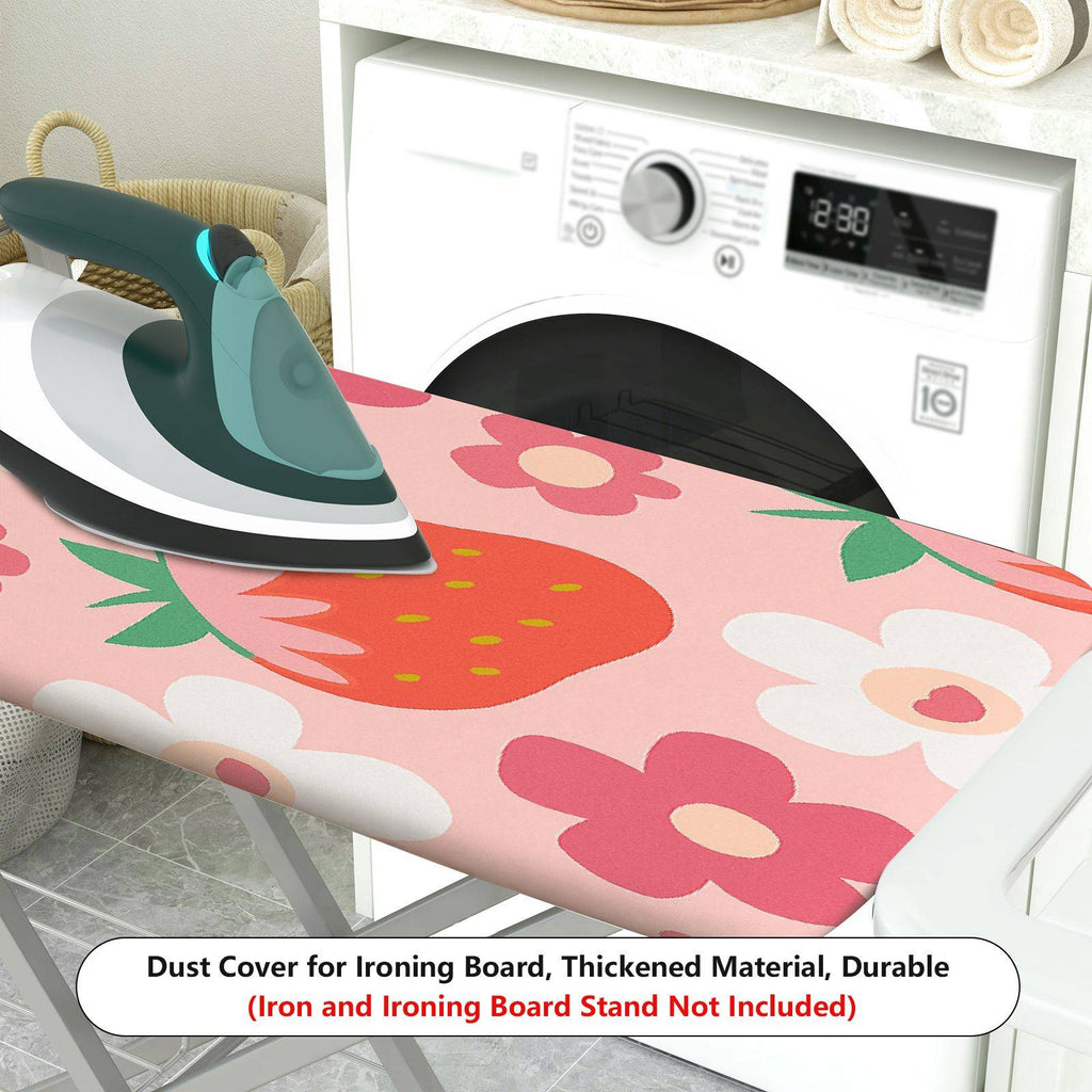 1-Piece Strawberry Floral Pink  Ironing Board Cover, Universal Size, Without Board