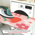 1-Piece Strawberry Floral Pink  Ironing Board Cover, Universal Size, Without Board