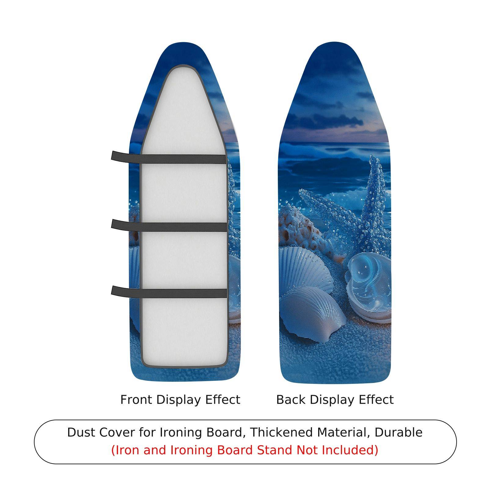 1-Piece Ocean Shell Starfish  Ironing Board Cover, Universal Size, Without Board