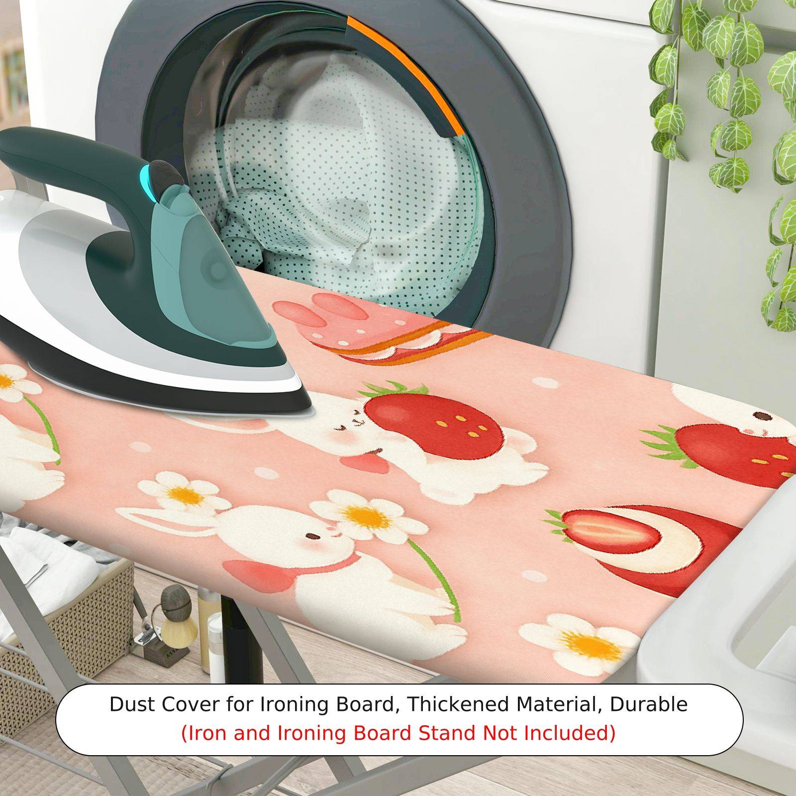 1-Piece Rabbit Strawberry Cake  Ironing Board Cover, Universal Size, Without Board