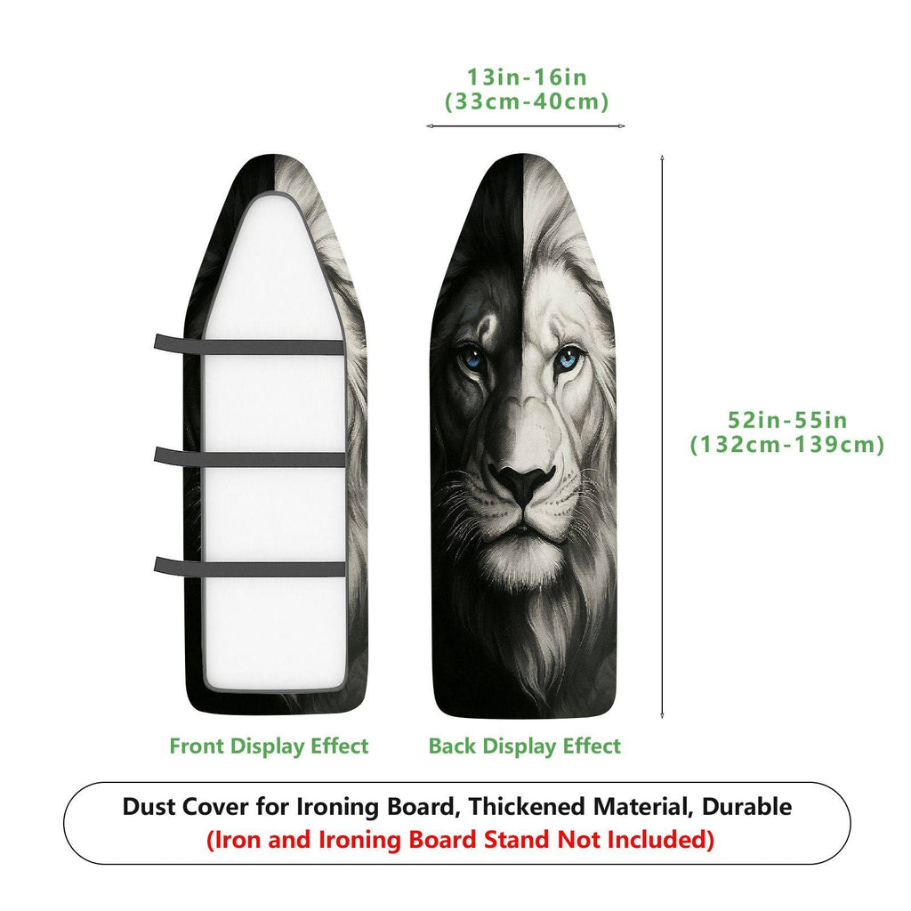 1-Piece Lion Animal Art Black  Ironing Board Cover, Universal Size, Without Board