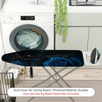 1-Piece Black Cat Blue Rose Dark  Ironing Board Cover, Universal Size, Without Board