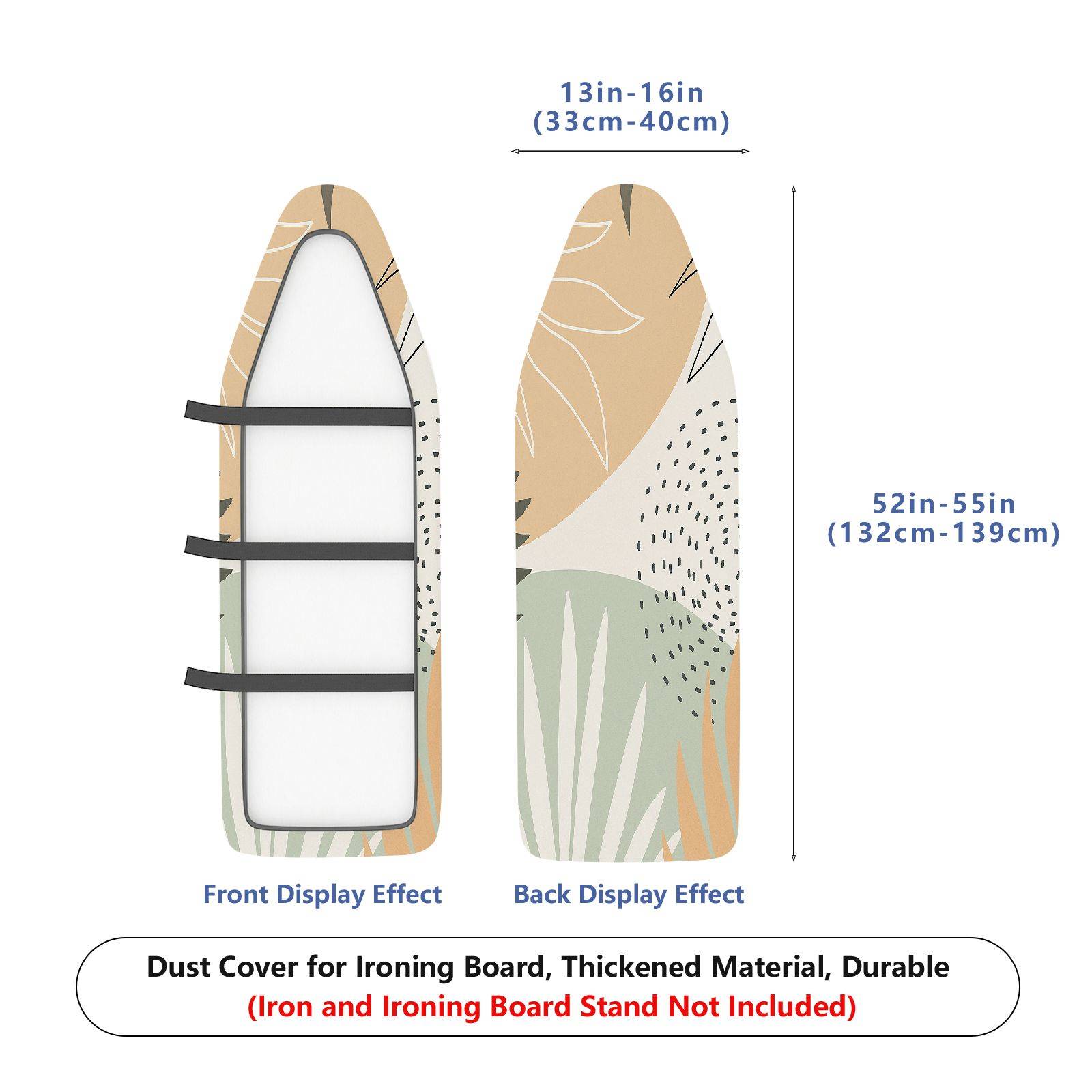 1-Piece Tropical Leaf Artistic Pattern Abstract  Ironing Board Cover, Universal Size, Without Board