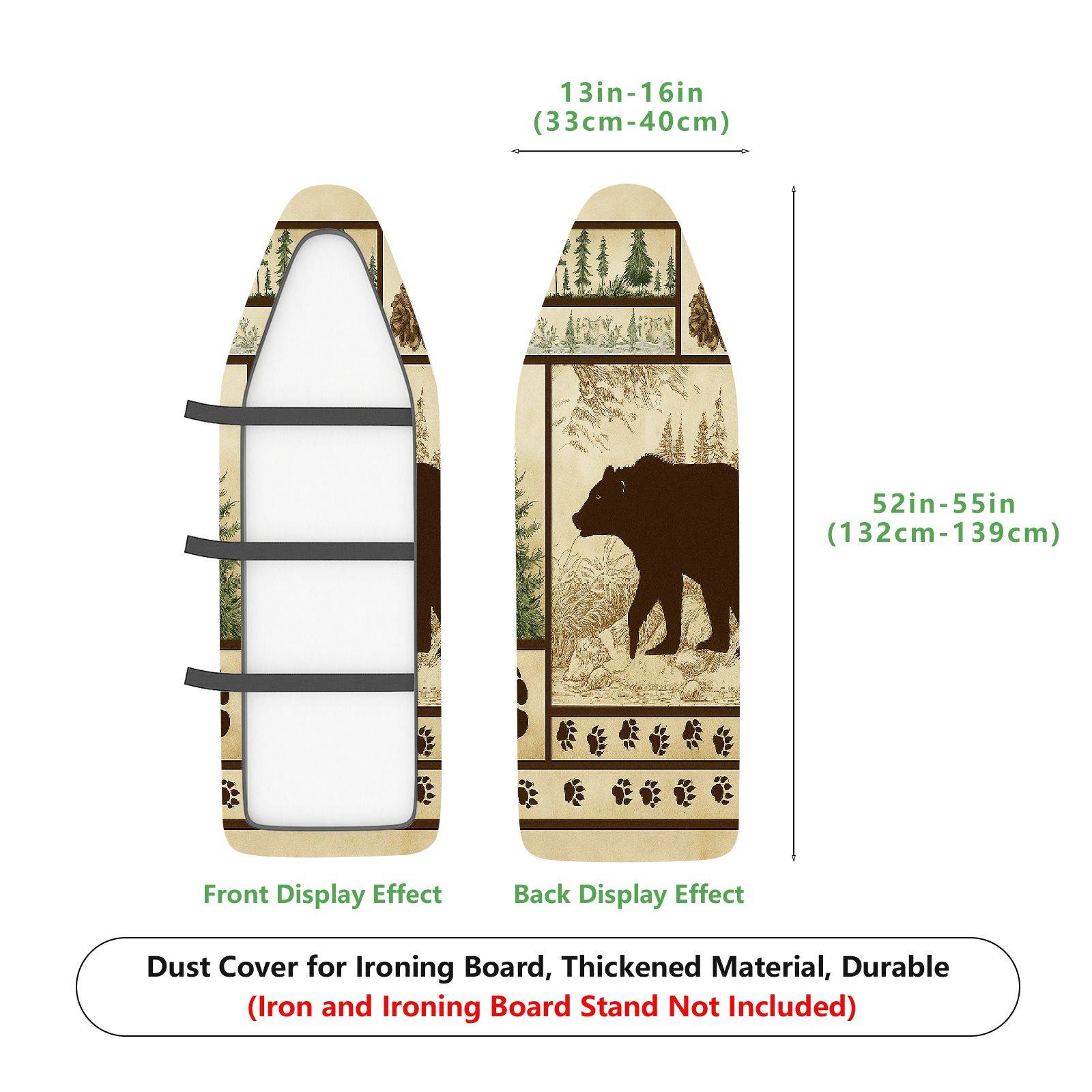 1-Piece Buffalo Woodland Animal Print  Ironing Board Cover, Universal Size, Without Board
