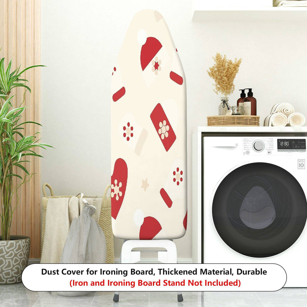 1-Piece Christmas Red White Pattern Santa Hat  Ironing Board Cover, Universal Size, Without Board