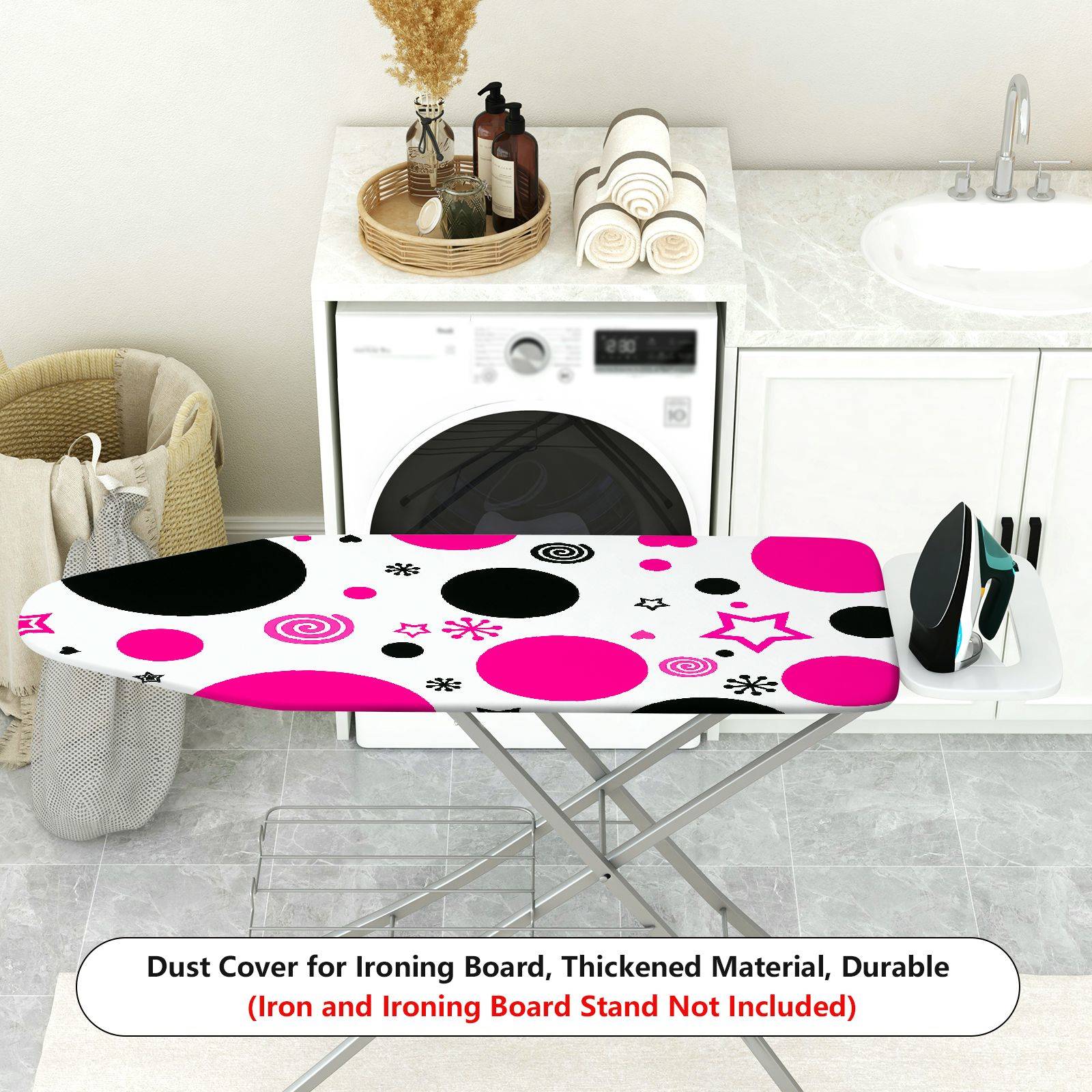 1-Piece Polka Dots Stars Swirls  Ironing Board Cover, Universal Size, Without Board