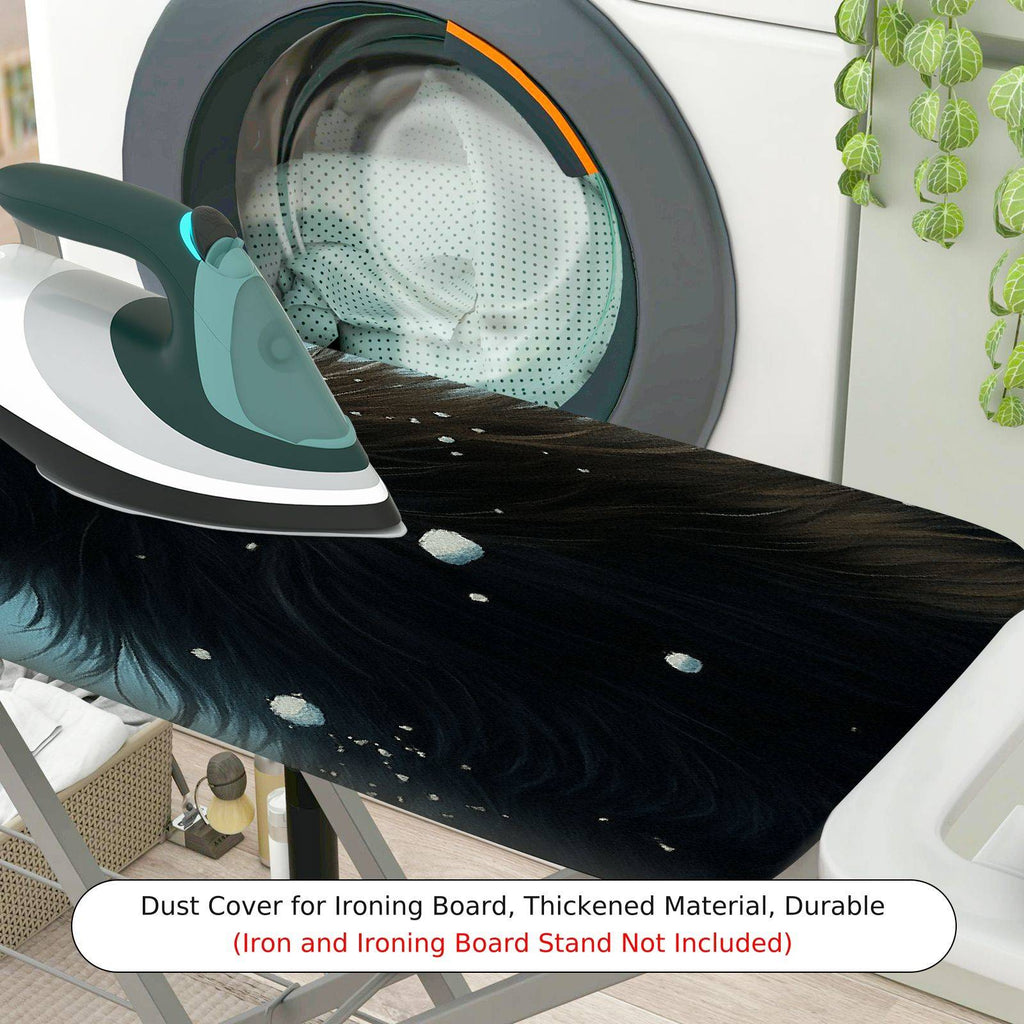 1-Piece Artistic Black Cat Starry  Ironing Board Cover, Universal Size, Without Board