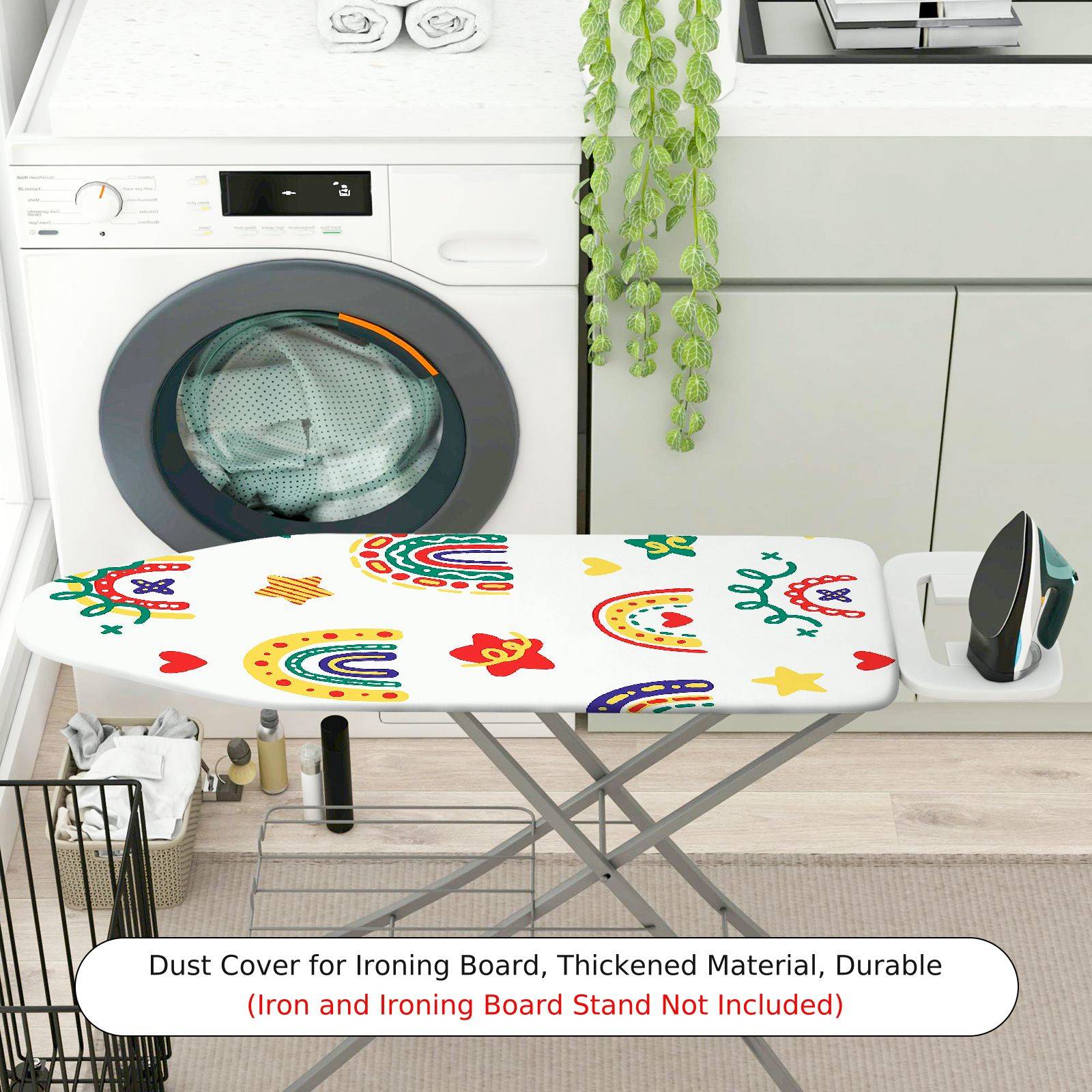 1-Piece Rainbow Star Heart  Ironing Board Cover, Universal Size, Without Board