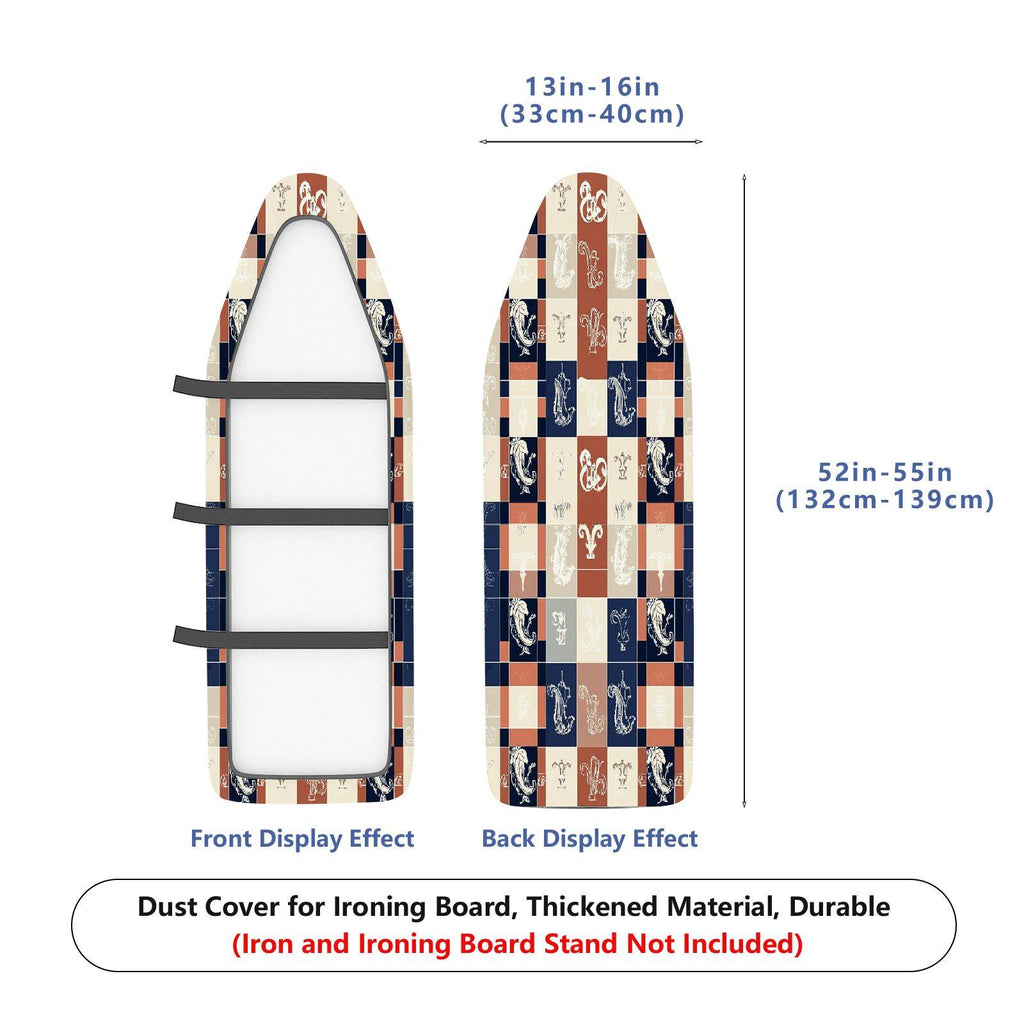 1-Piece Retro Check Floral  Ironing Board Cover, Universal Size, Without Board