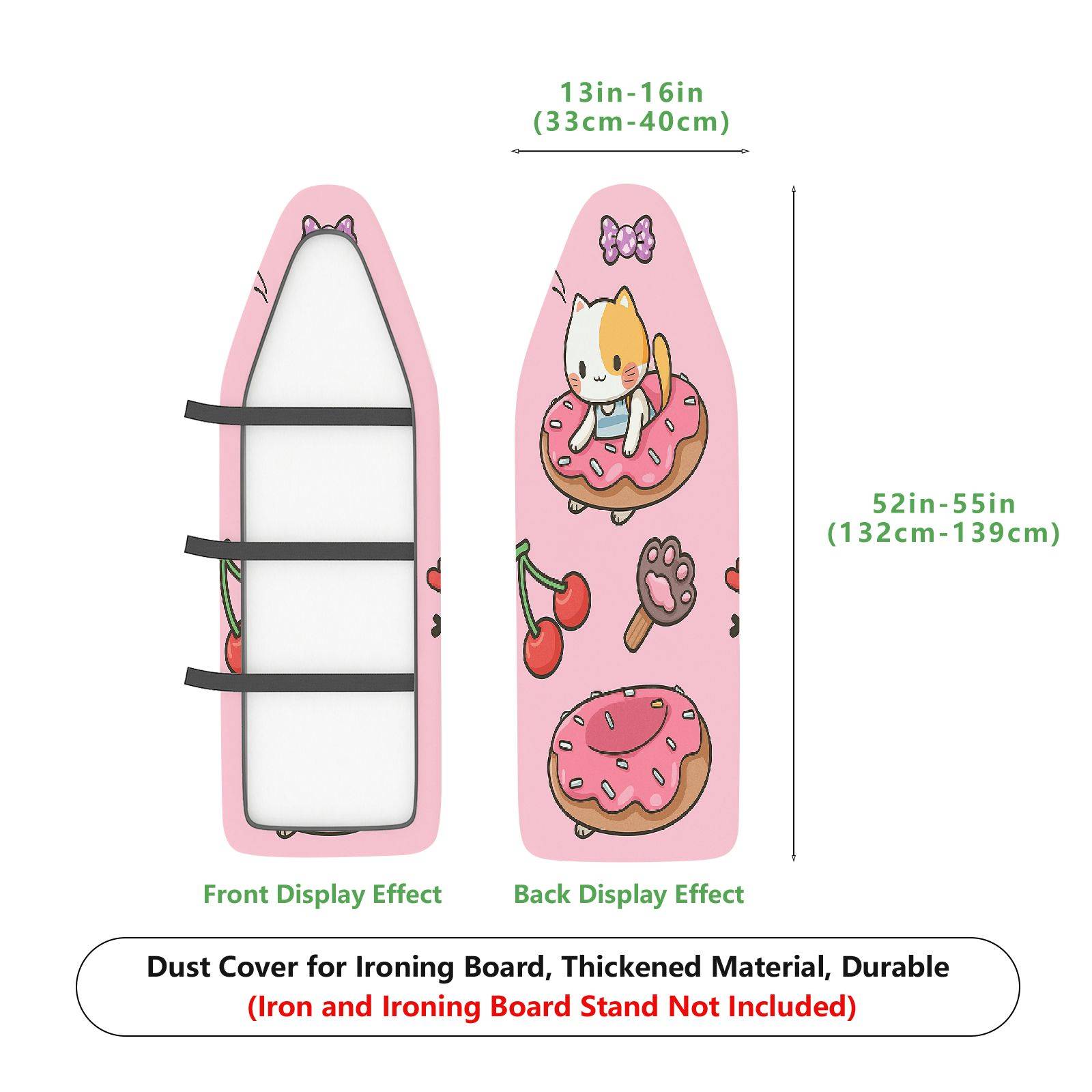 1-Piece Cat Donut Cherry  Ironing Board Cover, Universal Size, Without Board