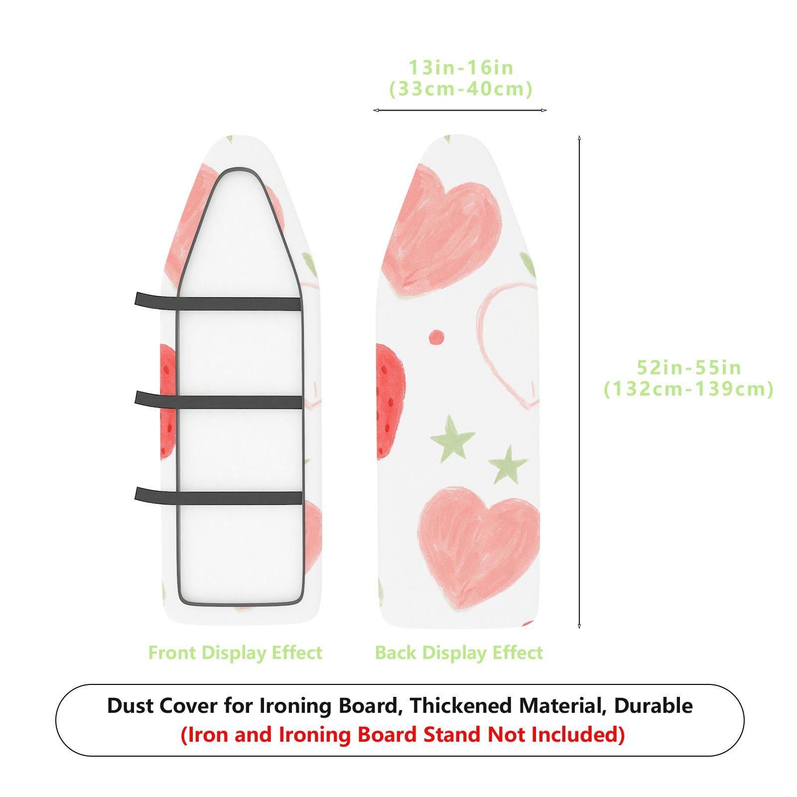 1-Piece Strawberry Heart Star  Ironing Board Cover, Universal Size, Without Board