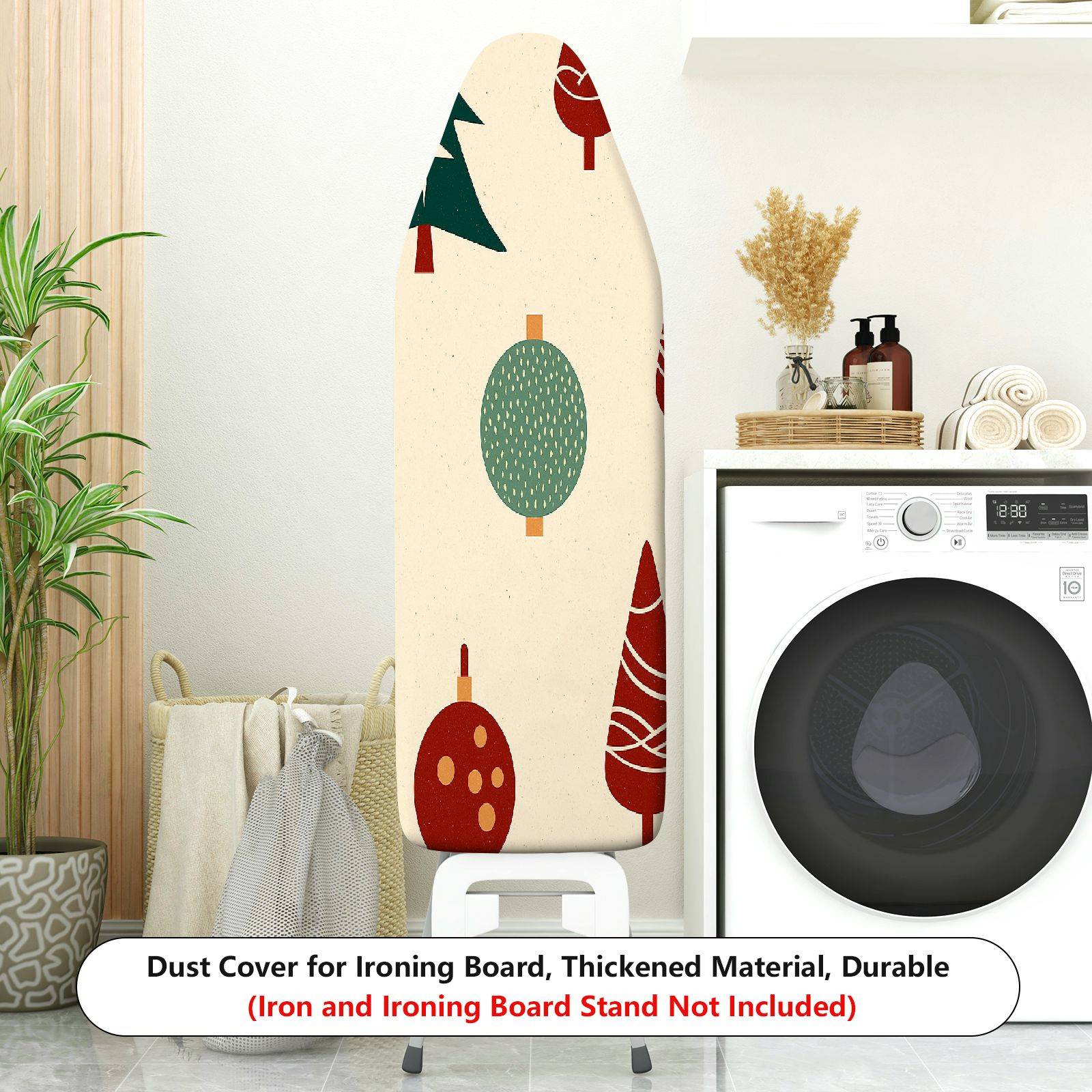 1-Piece Christmas Tree Pattern Ornament  Ironing Board Cover, Universal Size, Without Board