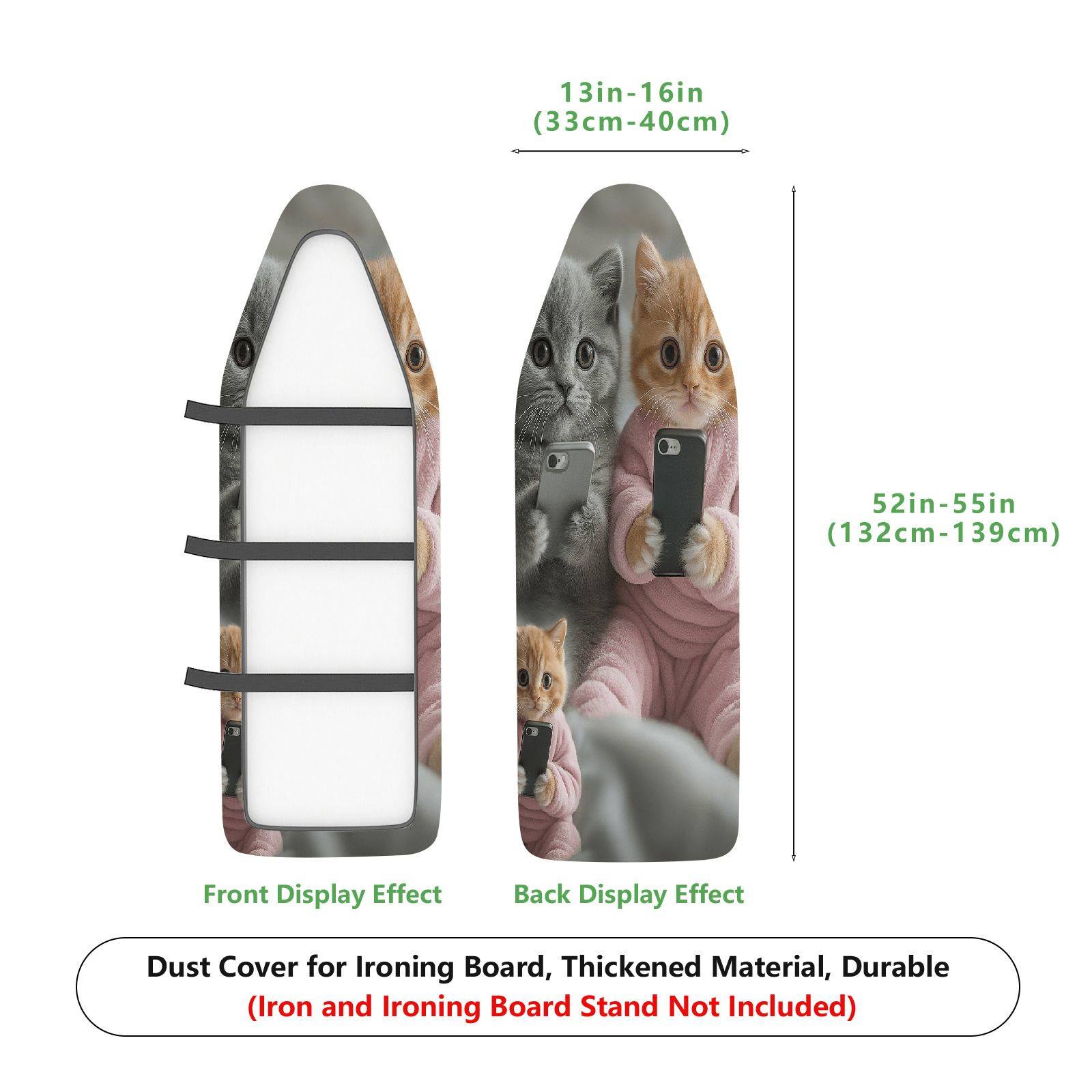 1-Piece Cute Cat Pink Cozy  Ironing Board Cover, Universal Size, Without Board