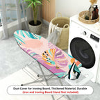 1-Piece Tropical Leaves Abstract Pastel  Ironing Board Cover, Universal Size, Without Board