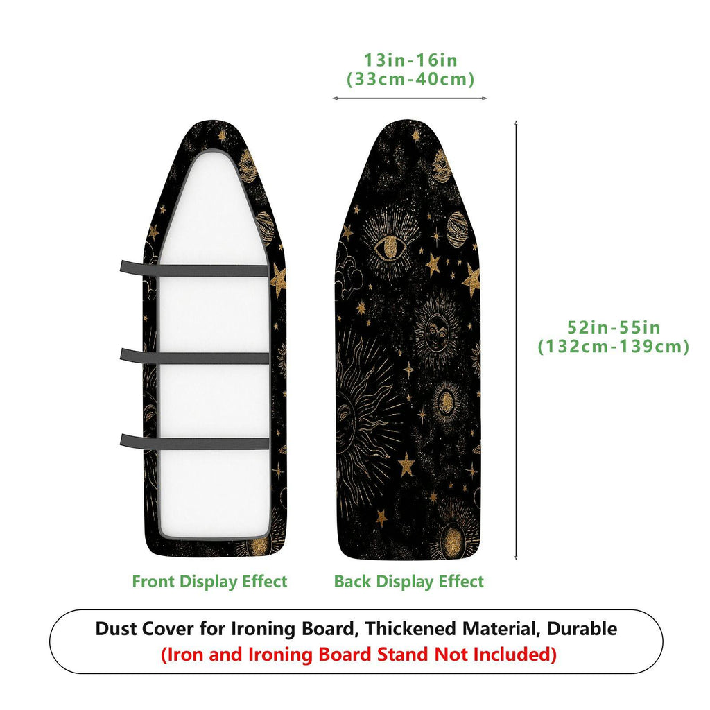 1-Piece Starry Sky Celestial Black  Ironing Board Cover, Universal Size, Without Board
