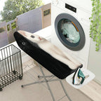 1-Piece Cat Black White Artistic  Ironing Board Cover, Universal Size, Without Board