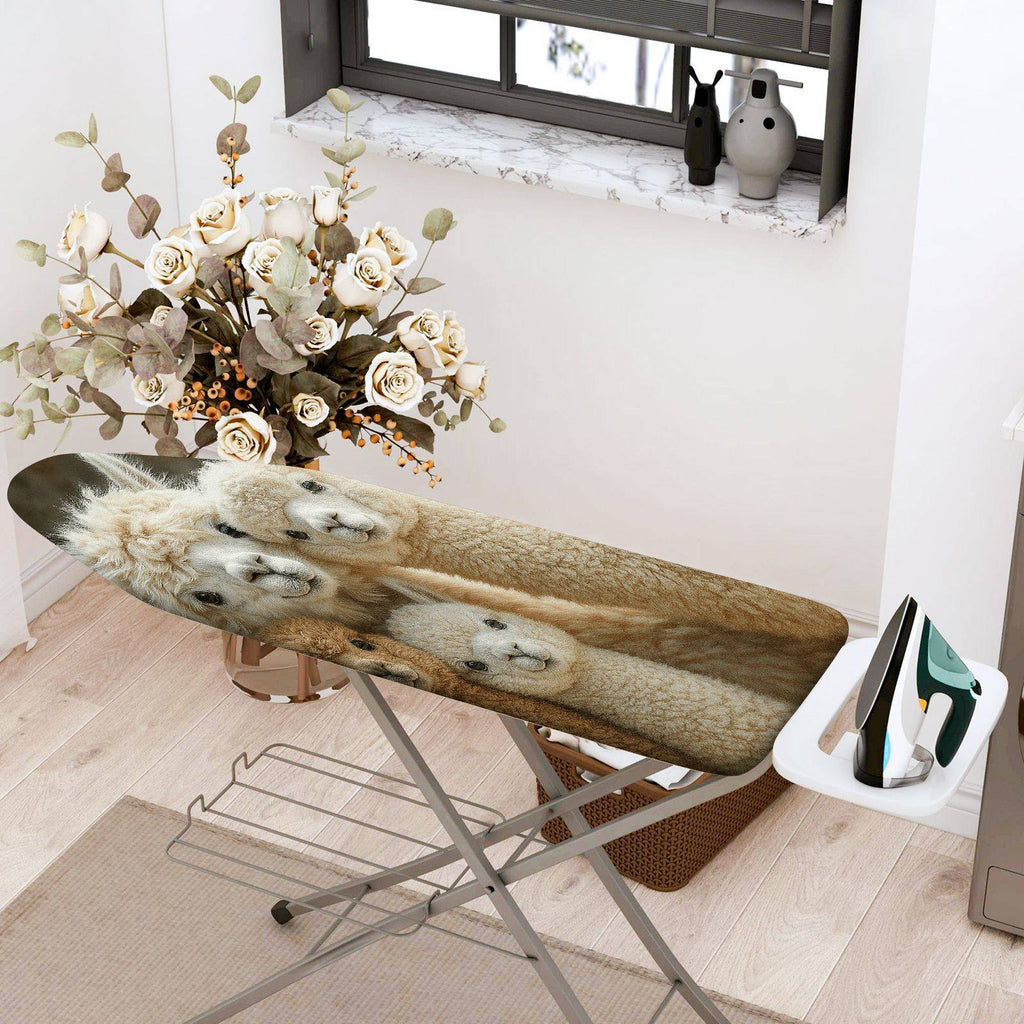 1-Piece Animal Print Cute Alpaca Family  Ironing Board Cover, Universal Size, Without Board