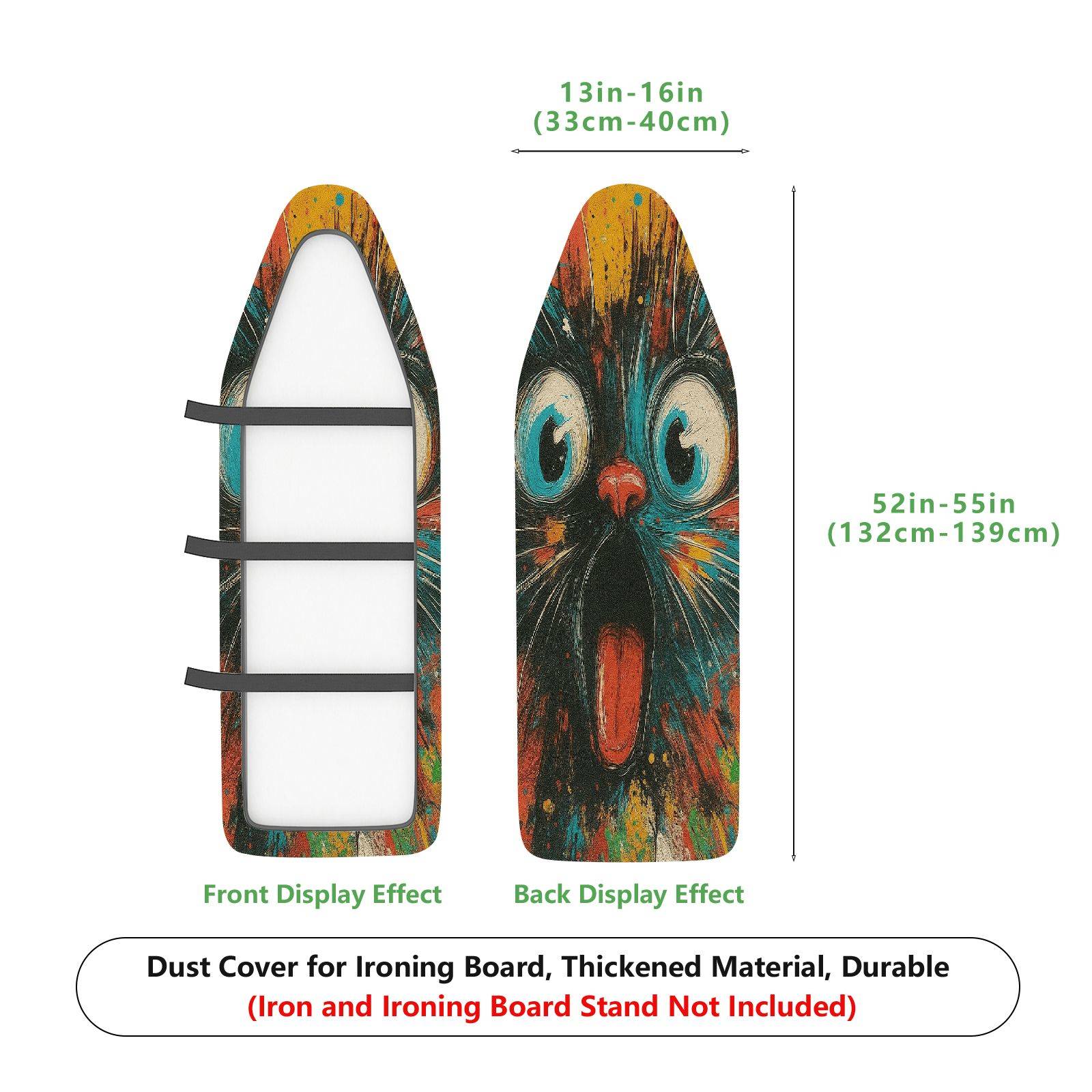 1-Piece Cat Art Colorful Abstract  Ironing Board Cover, Universal Size, Without Board