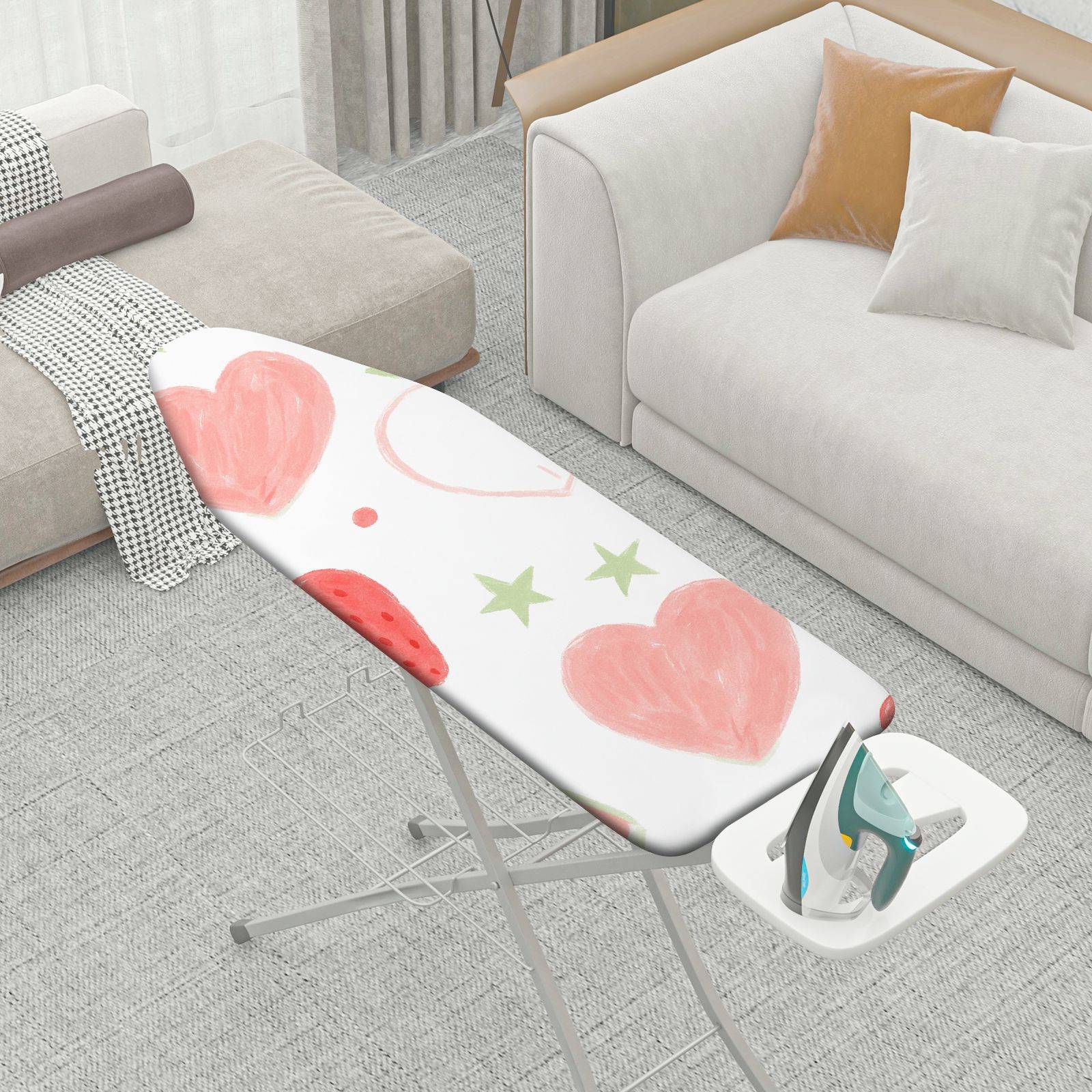 1-Piece Strawberry Heart Star  Ironing Board Cover, Universal Size, Without Board